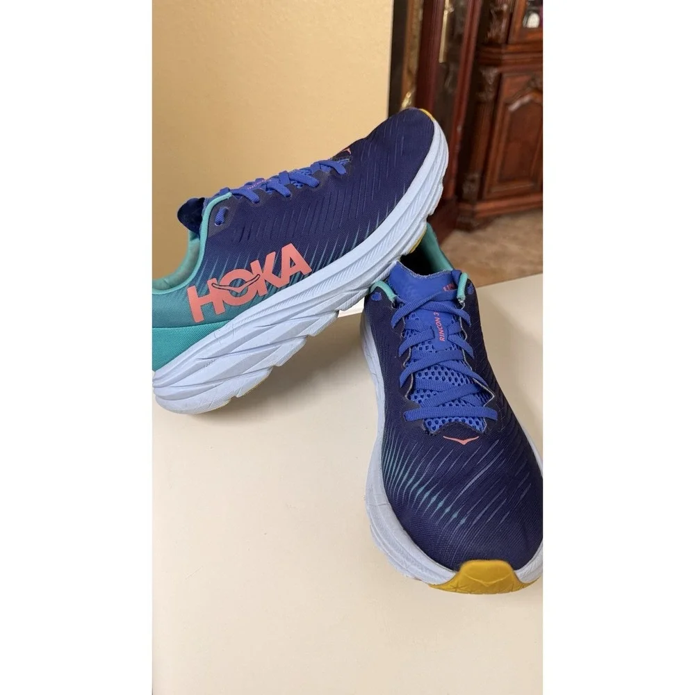 HOKA Rincon 3 Women's Running Shoes US 11 Blue Teal Road Athletic Sneakers